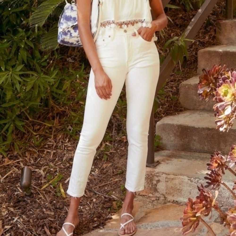 Levi's 501 S High Rise Skinny Jeans White